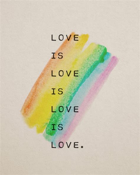 Lbgqta Love Is Love Pride Poster Rainbow Art Love Quote Etsy