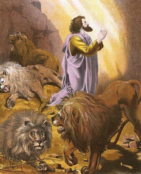 Daniel In The Lions Den Poster By English School