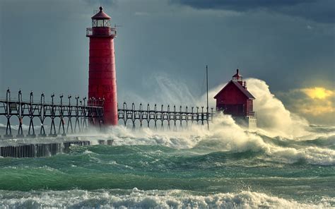 Lighthouse Sea Storm Wallpapers Hd Desktop And Mobile Backgrounds