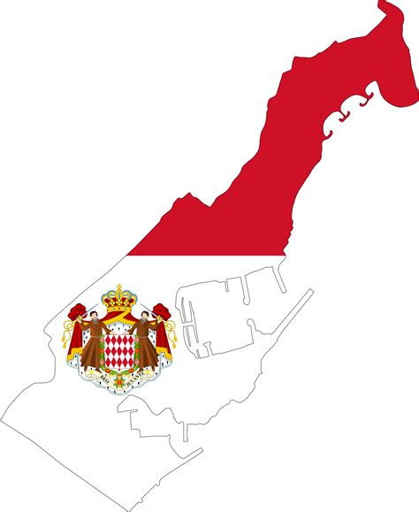 Clipart Monaco Map Flag With Coat Of Arms