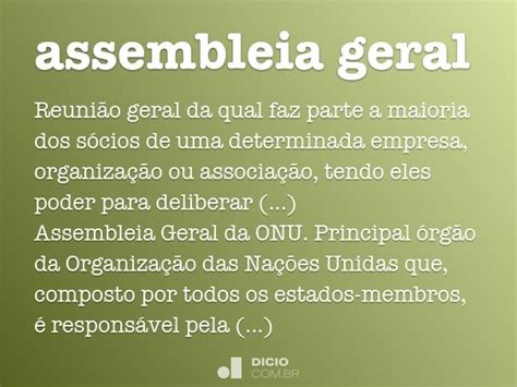 Assembleia Geral Dicio Dicionário Online De Português