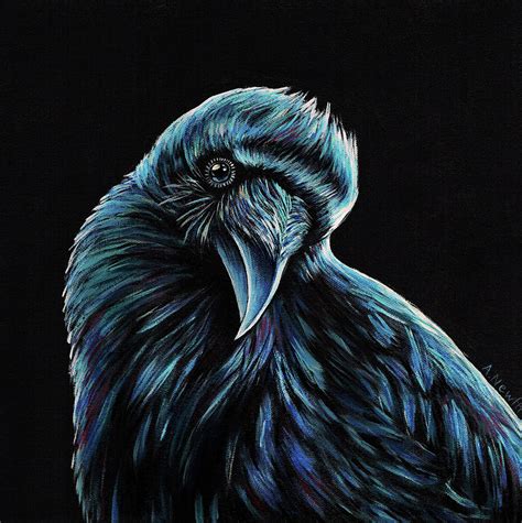 Curious Raven Painting By Alison Thomas Newth Fine Art America
