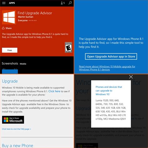 Windows Mobile Phone Application Supporting Upgrade Win Phone 10