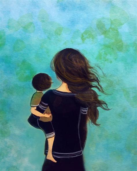 Mother And Son Blue Decor Art Print T Idea Etsy Mother And Child