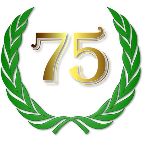 75 Year Anniversary Logotype Free Svg