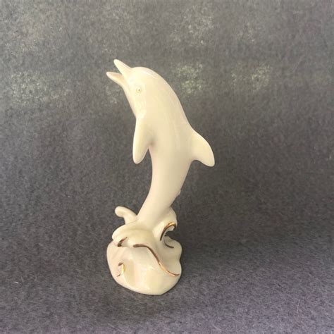 Lenox Dolphin In Waves 24 K Gold Trim Mini Figurine Vintage Etsy