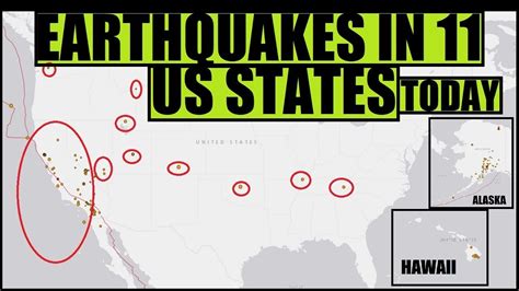 Earthquakes In 11 Us States In 24 Hours Youtube