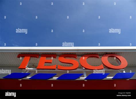 Tesco Supermarket Sign Uk Stock Photo Alamy