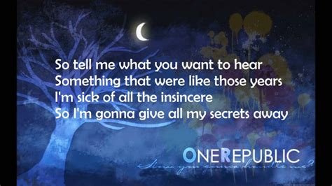 All content belongs to one republic. OneRepublic - Secrets with Lyrics - YouTube