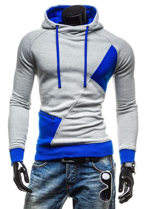 2015 Spring Fashion New Contract Colorl Slim Design Casual Hoodies Coat