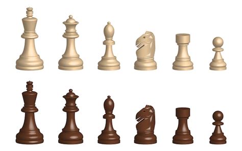 3d Chess Game Pieces Design Illustration Isolated On White Background