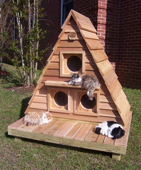 Triplex Cat House Outdoor Cat House Outside Cat House Outdoor Cat