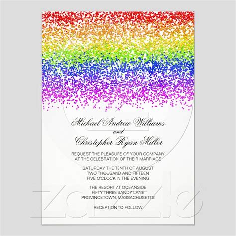 Rainbow Wedding Invitations Template Personalize Online And Receive