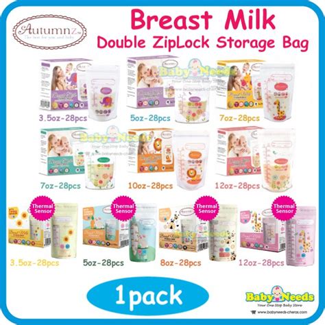 Autumnz Double Ziplock Breast Milk Storage Bag Oz Oz Oz Oz Oz