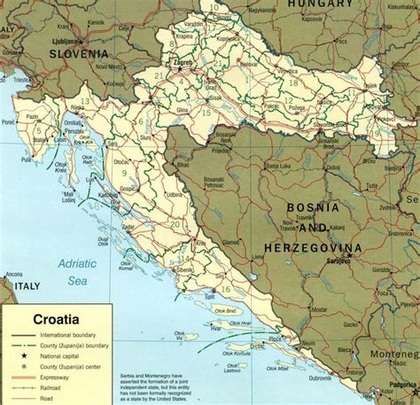 Croazia Cartina Geografica Raccolta Selezionata Di Mappe Attuali E