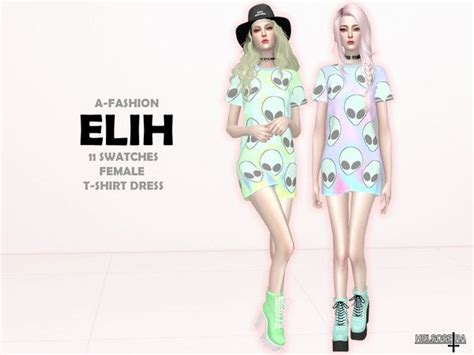 Helsoseiras Elih T Shirt Mini Dress Looks Kawaii Sims 4 Clothing