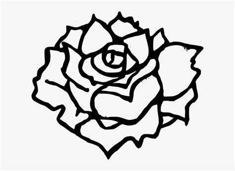 Simple Rose Outline Clip Art Download Rose Vector Black And White Png