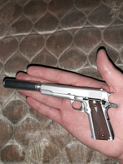 Miniature 1911 Model In Silver Goatguns Goat Guns