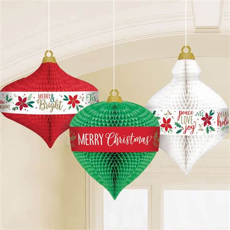Traditional Christmas Honeycomb Hanging Decorations 6