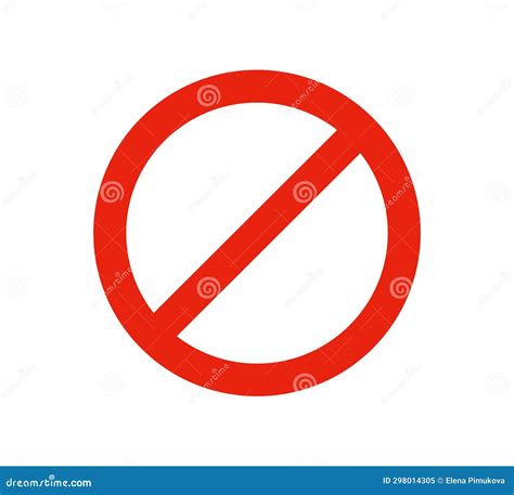 Prohibited Circle Sign Prohibition Red Icon Ban Icon Red Circle With