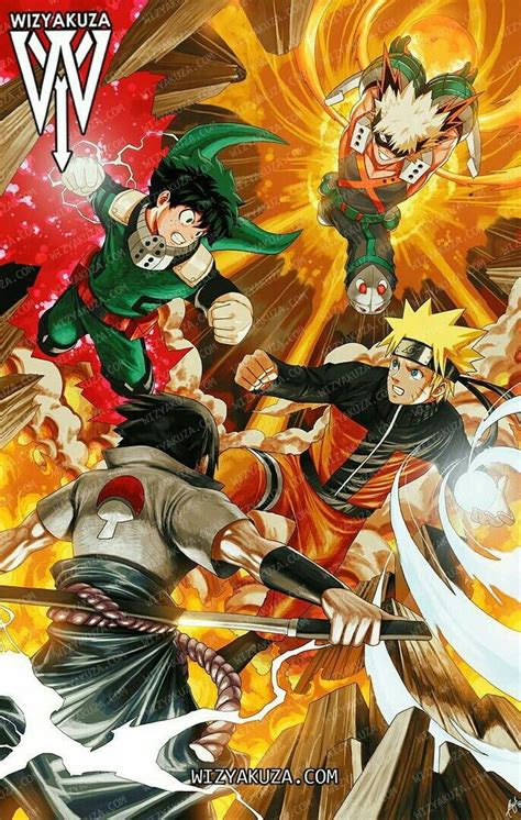 Boku No Hero Academia Naruto Shippuden Anime Crossover Anime