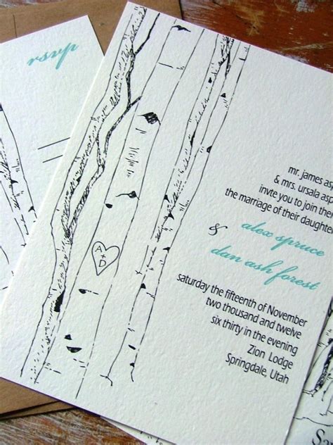 Wedding Invitations Aspen Woodland Trees 2543701 Weddbook