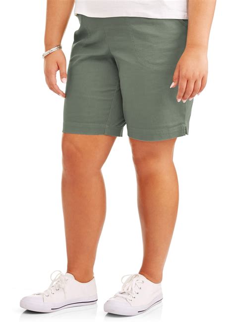 Just My Size Womens Plus Size 2 Pocket Pull On Shorts