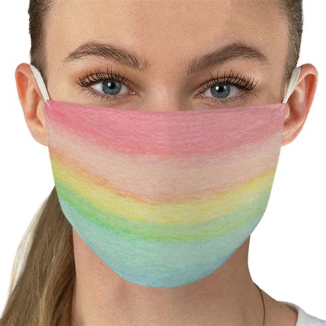 Pastel Rainbow Mask Adult Washable Ajustable 2 Layer Face Etsy
