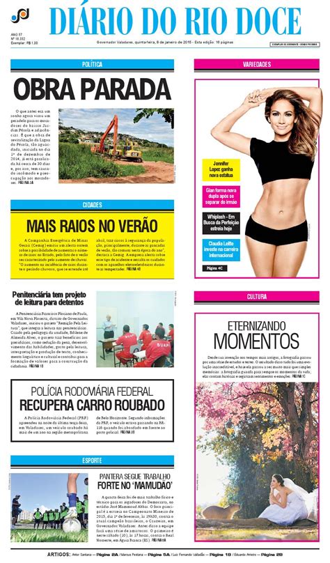 diário do rio doce edição de 08 01 2015 by diário do rio doce issuu