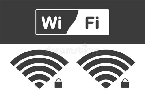 Wifi Icon With Access Wifi Label Internet Connection Zone Stock