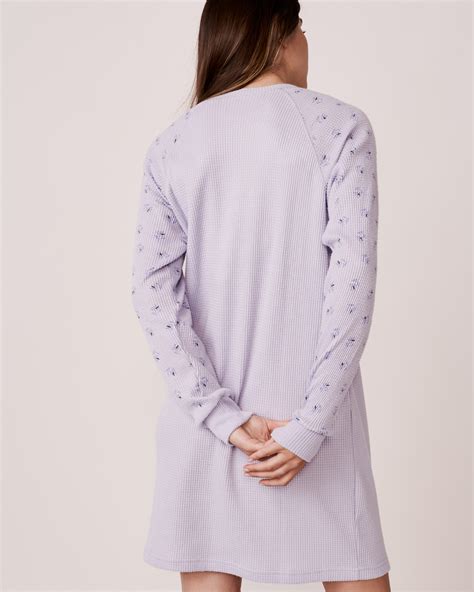 Waffle Knit Long Sleeve Sleepshirt Cosmic Sky La Vie En Rose