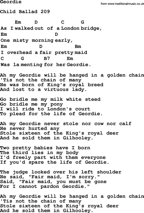 Top 1000 Folk And Old Time Songs Collection Geordie Lyrics With