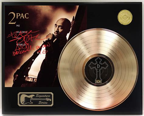 Tupac Shakur 2pac Me Against The World Gold Lp Record Signature