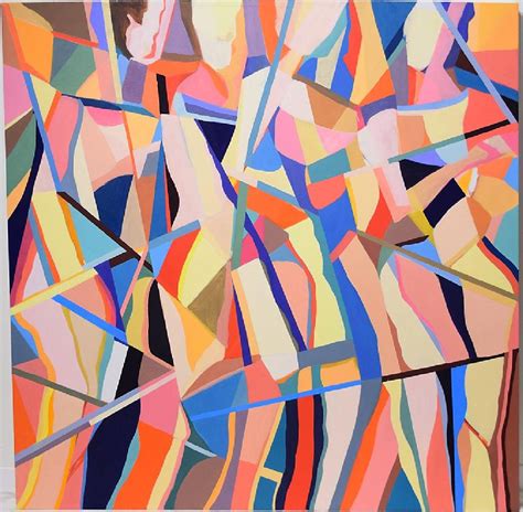 This Figurative Geometric Abstract Expressionist Oil Painting On Canvas