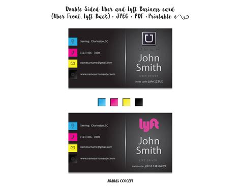 Create business cards with templates, more editing tools for less. Double Sided Uber and Lyft Business Card Uber Front Lyft