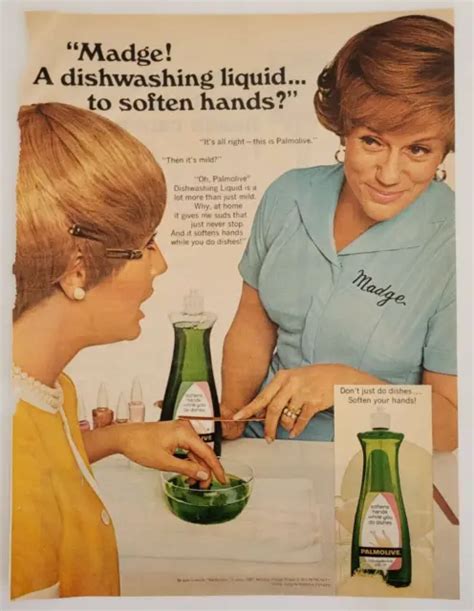 1970 PALMOLIVE DISHWASHING Liquid With Madge Vintage Print Ad Wall Art