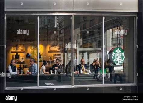 Starbucks Window Coffee Shop High Resolution Stock Photography And