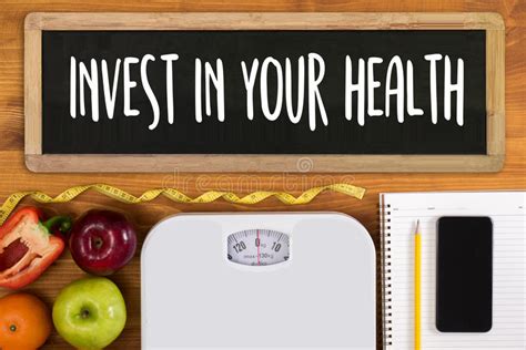 Invest In Your Health Healthy Lifestyle Concept With Diet And Stock