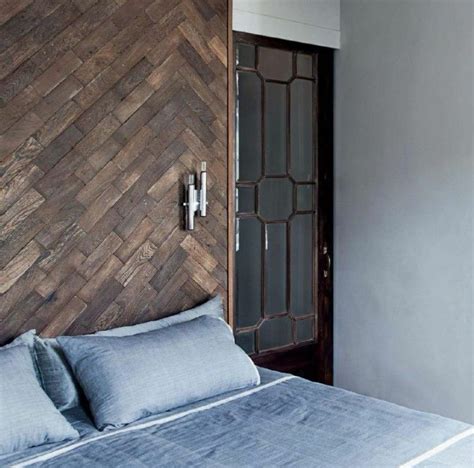 Wandgestaltung mit Fischgrätmuster - Holz an den Wänden in ...