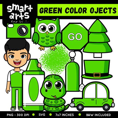 Green Color Objects Clip Art Educational Clip Arts
