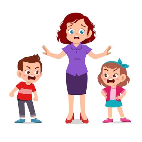 Premium Vector Mom With Kids Fighting Ague