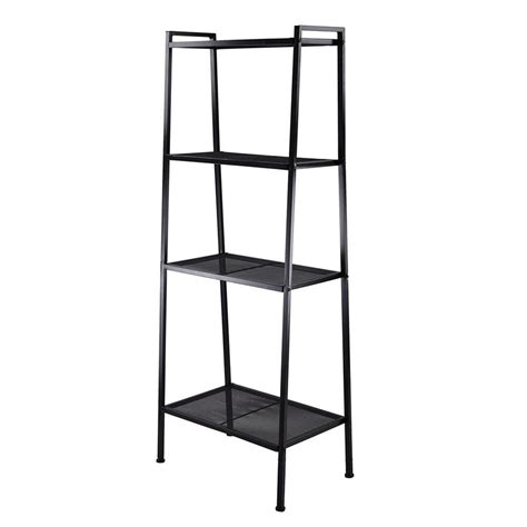 Ladder Shelf Bookcases 4 Tier Industrial Bookshelf For Home Office