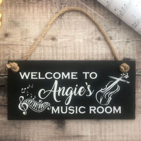Custom Music Room Sign Personalised Sign For Music Studio Etsy
