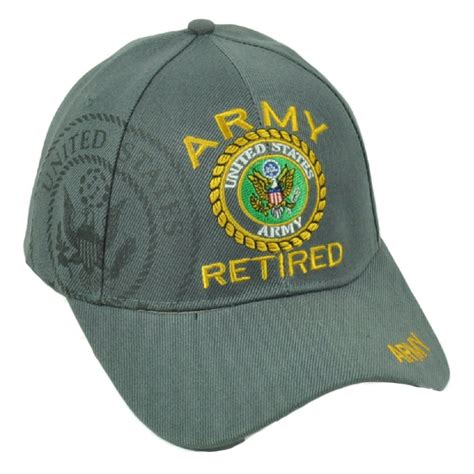Us United States Army Retired Military Service Gray Hat Cap Adjustable