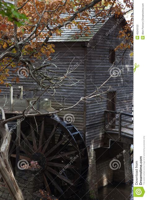 Grist Mill With Water Wheel Stock Photo Image Of Autumn Natural
