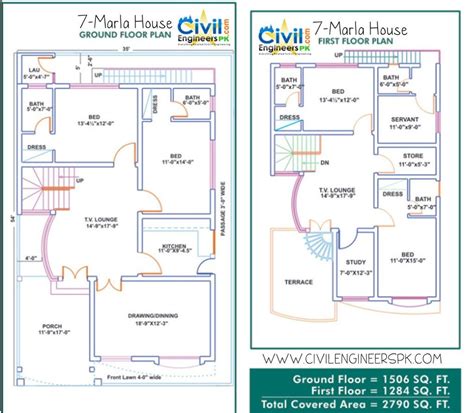 7 Marla House Plans Civil Engineers Pk 10 Marla House Plan House