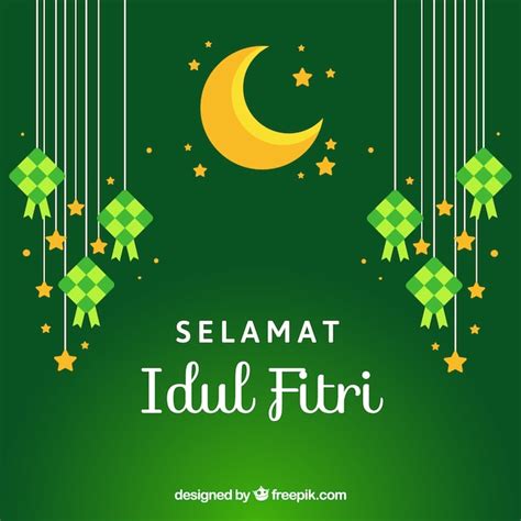 Premium Vector Lovely Idul Fitri Background With Flat Design