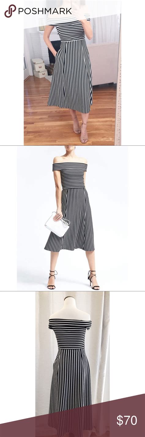 Banana Republic Striped Off Shoulder Midi Dress Clothes Design Dresses Fashion Design