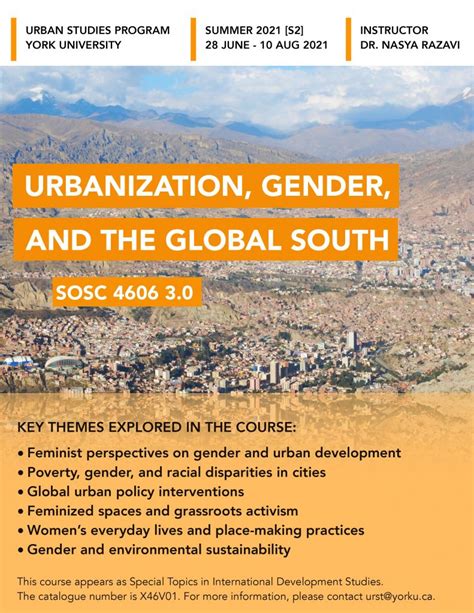 Dr Nasya Razavi To Teach Urbanization Gender And The Global South Sosc 4606 Course Genurb