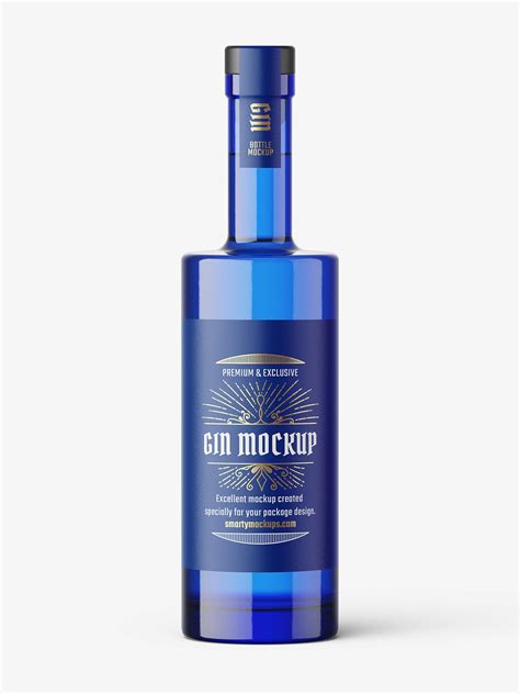 Download Blue gin bottle mockup - Smarty Mockups